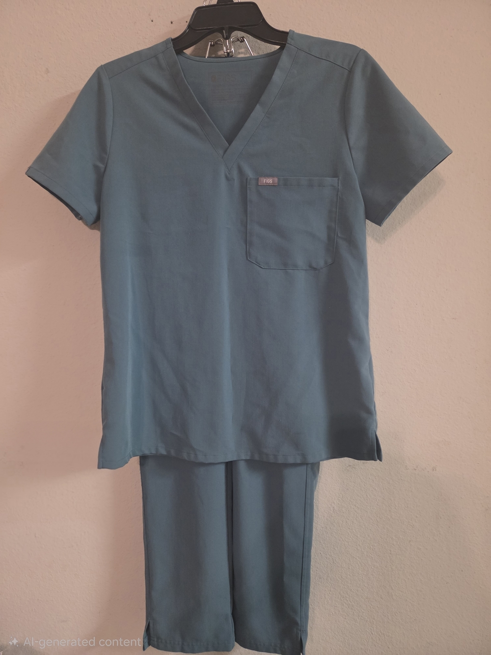 Figs 2 Pc Scrub Set Size Small, Euc Sage Green Color.